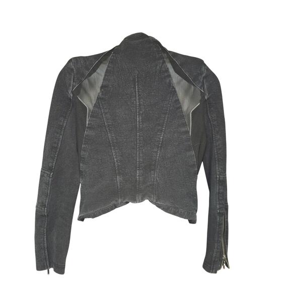BlankNYC Women Small Jacket Dual Zipper Crepe Mesh Asymmetrical Motor City Moto - Picture 10 of 16